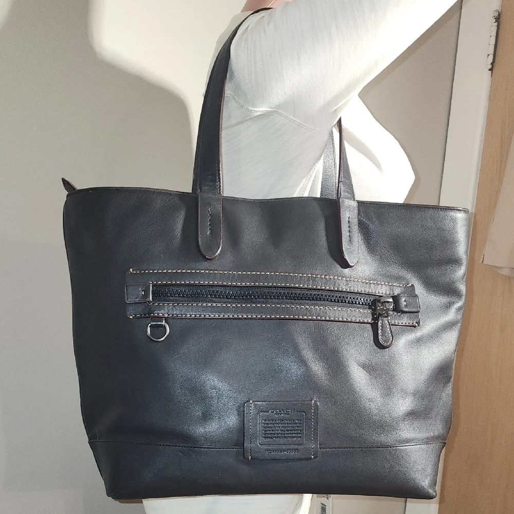 Coach Black Leather Laptop Tote